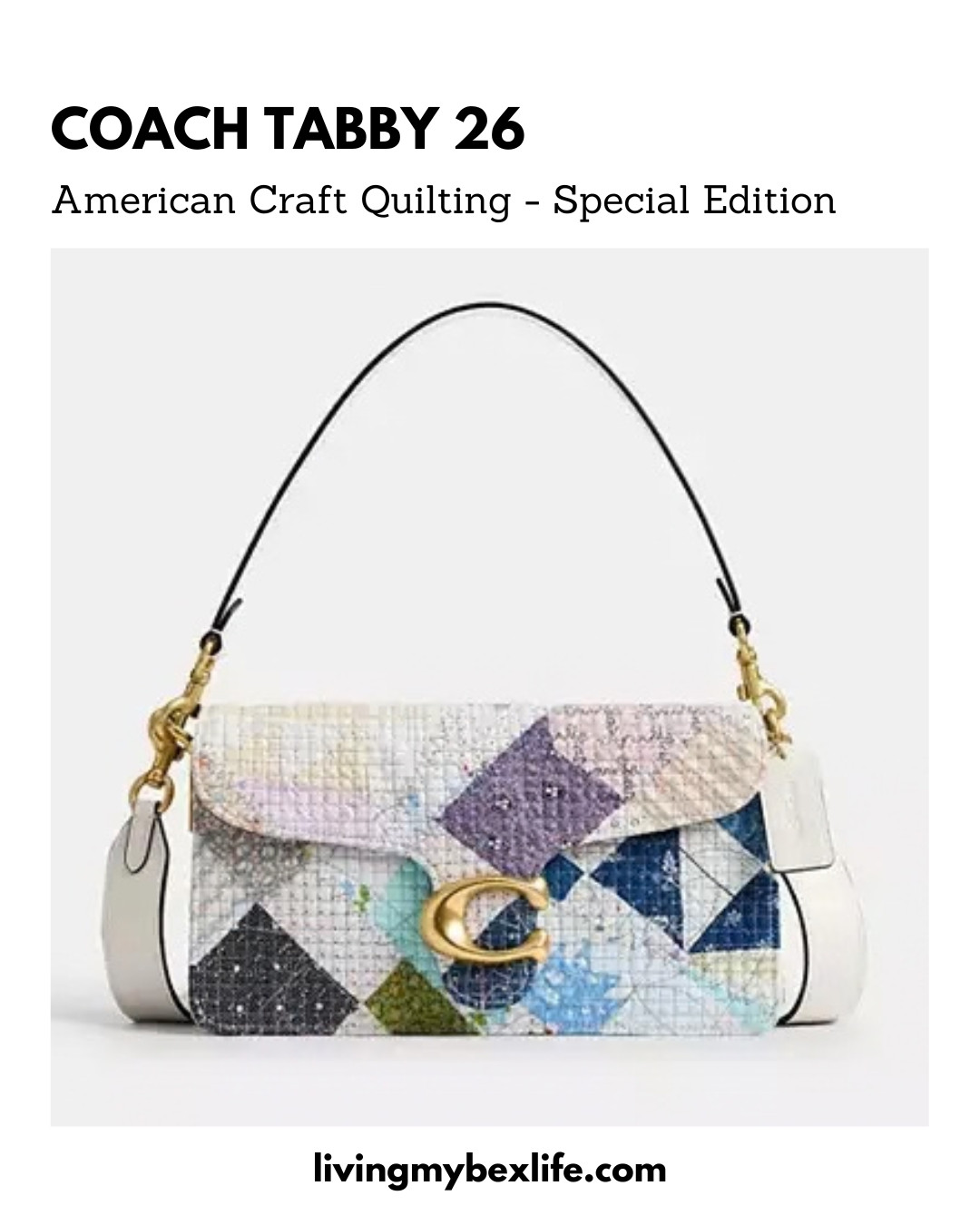 COACH Tabby Shoulder Bag 26 With American Craft Quilting | Limited special edition | 

Part of a limited-edition collection combining American artisanal techniques with our heritage of craftsmanship, this Tabby Shoulder Bag 26 is made in collaboration with textile artist LUKE Haynes. Crafted of glovetanned leather featuring an intricately hand-quilted patchwork of salvaged vintage textiles, the bag is finished with a convenient outside pocket and our Signature hardware. The compact style has two detachable straps to carry by hand, style as a short shoulder bag or wear crossbody. 

 #LTKgrwm #LTKootd #LTKmomlife