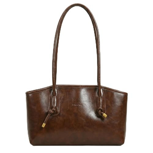 Vintage Brown Shoulder Bag for Women,Y2k Fall Purse With Top Handle Small Leather Hobo Handbag for fall 2025 | Amazon (US)