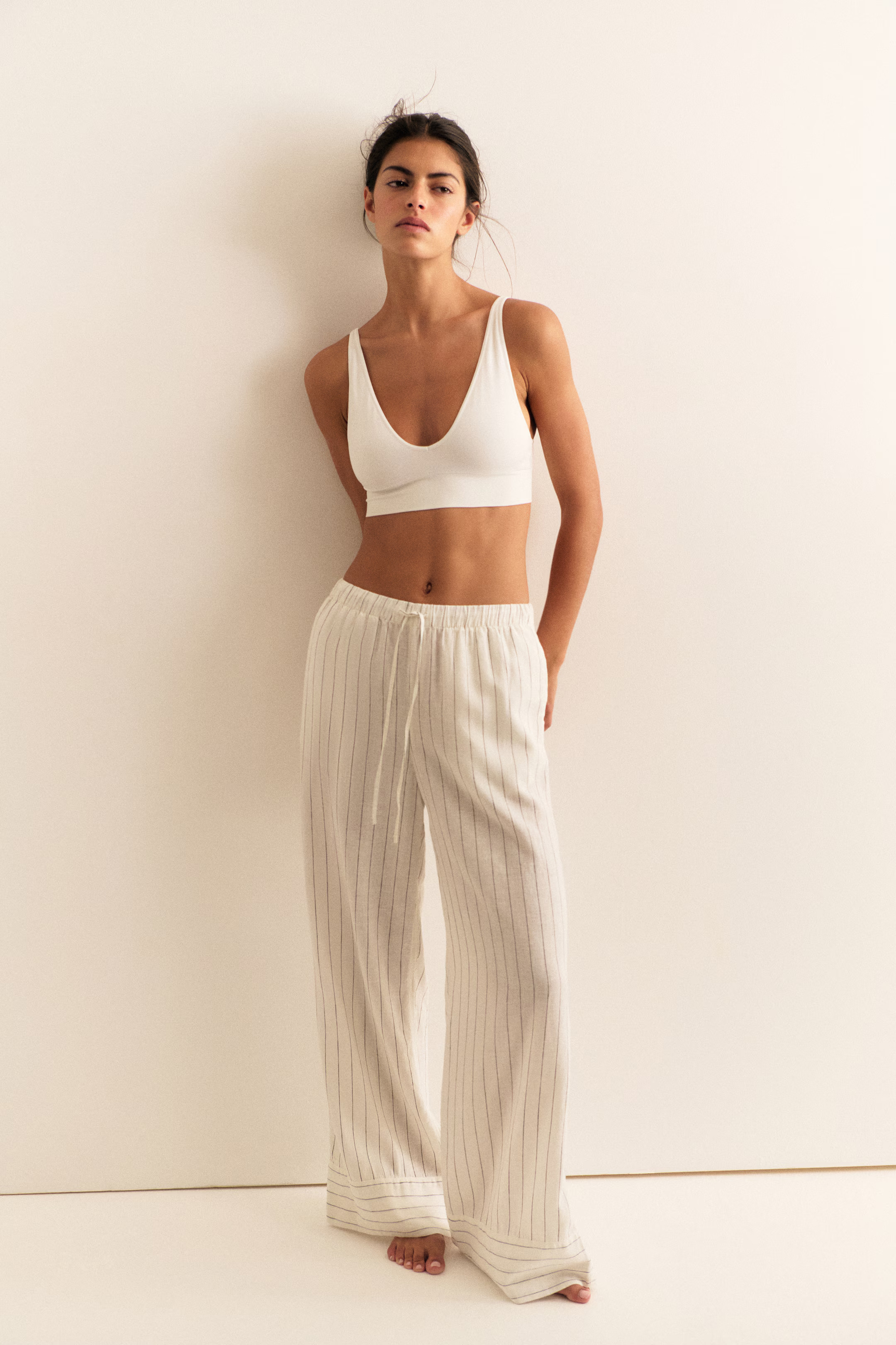 Wide linen-blend trousers | H&M (UK, MY, IN, SG, PH, TW, HK)