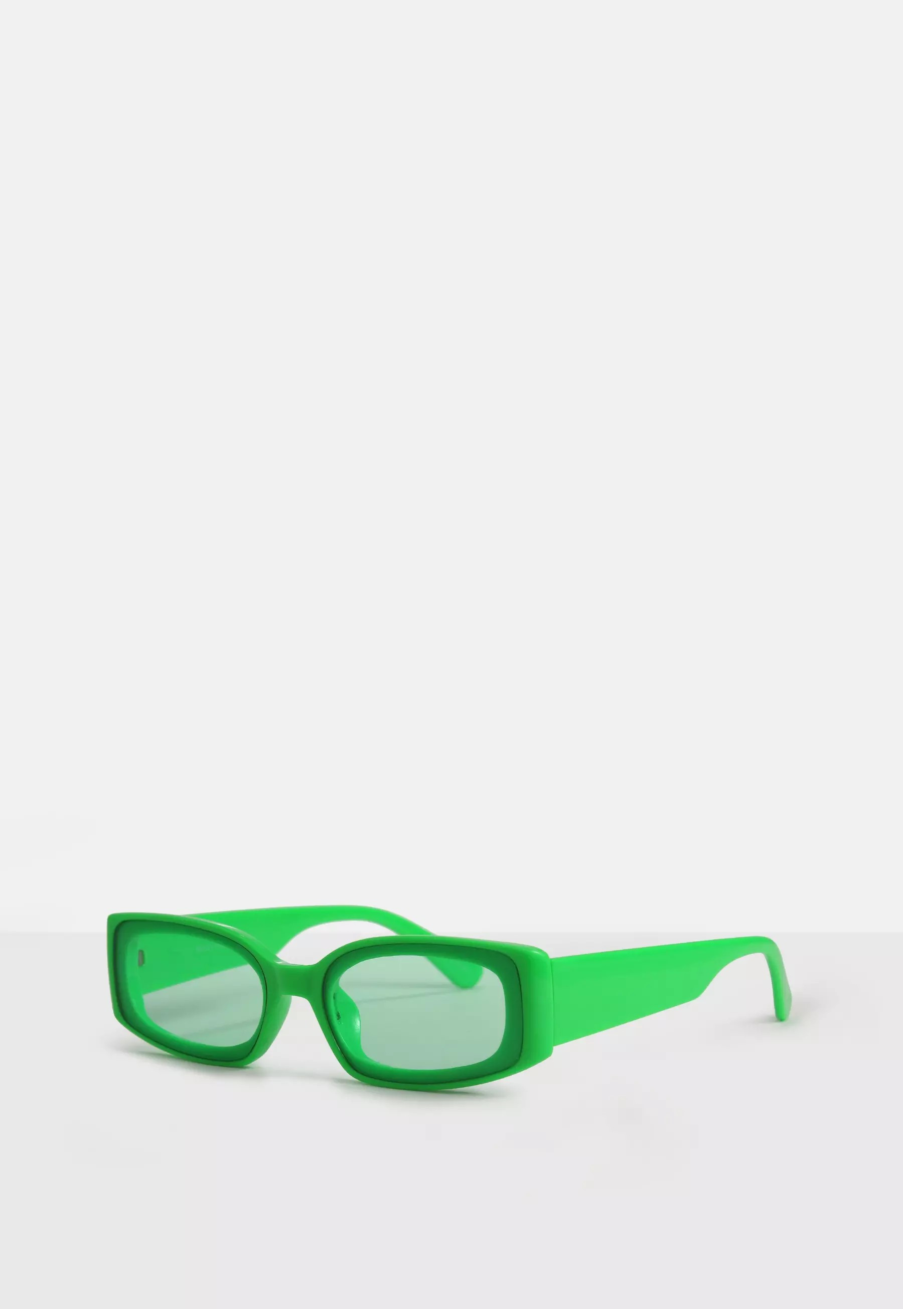 Green Rectangular Frame Sunglasses | Missguided (UK & IE)