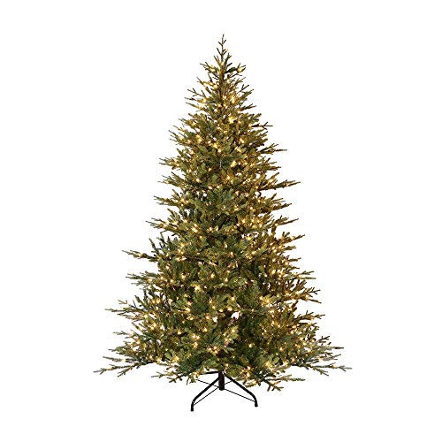 Puleo International 7.5 Foot Pre-Lit Balsam Fir Artificial Christmas Tree with 800 Clear Lights, Green | Amazon (US)