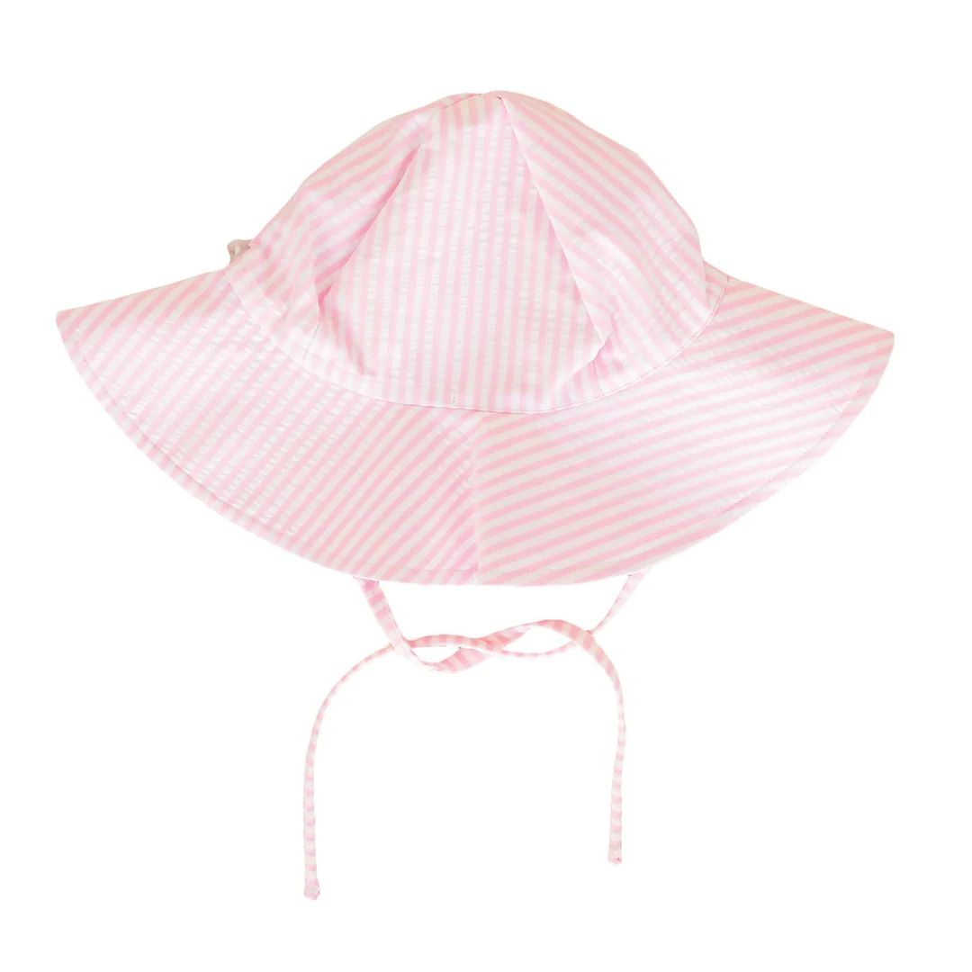 Printed Sun Hat | Seersucker Pink | Caden Lane