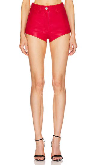 Leather Short in Red | Revolve Clothing (Global)