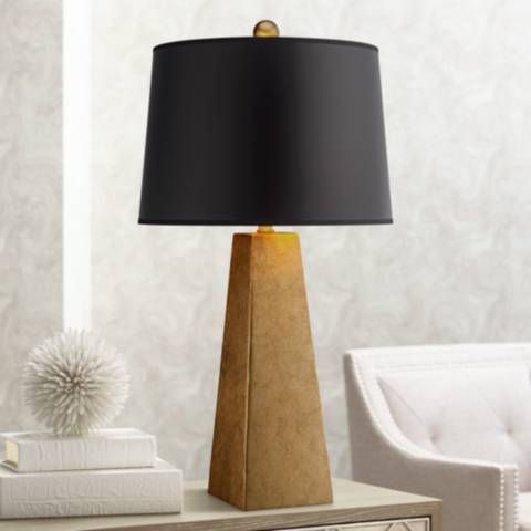 Possini Euro Gold Leaf Obelisk Table Lamp - #X1595 | Lamps Plus | Lamps Plus