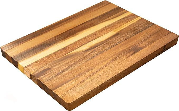 Villa Acacia Wood Cutting Board, Handmade Solid Wooden Design, 17 x 12 Inches, Medium | Amazon (US)