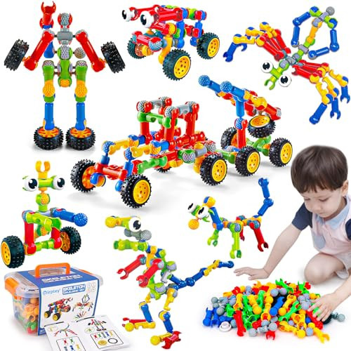 Kids STEM Building Toys for 3 4 5 6 7 8+ Year Old Boy Girl Birthday Gift, 125 Pcs Preschool Classroom Educational Building Blocks Stem Kits Activities Ages 3-5 4-8 5-7 6-8 Engineering Creative Games | Amazon (US)