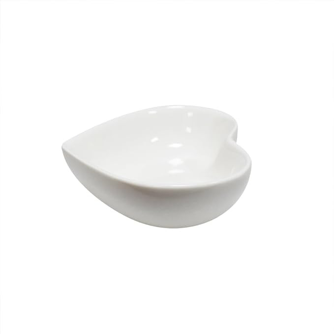 6 pcs White Heart Shaped Porcelain Soy Sauce Dish 1.65 oz Ceramic Dip Dipping Bowls for Dinner Ba... | Amazon (US)