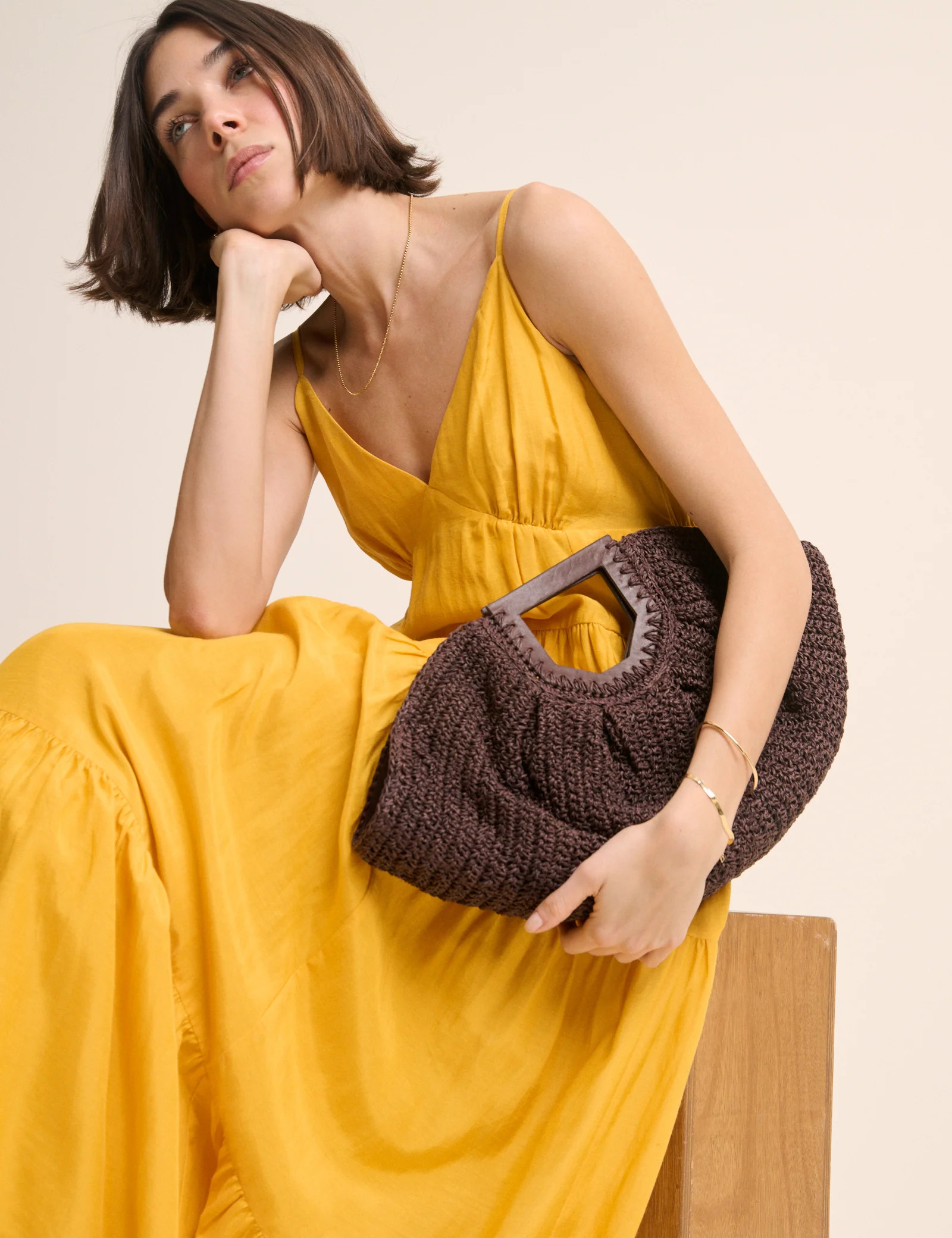 Brown Raffia Clutch Bag | Nobody's Child