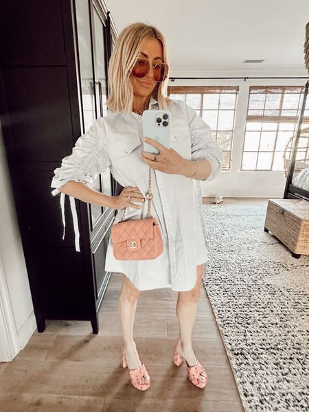 Found this dress perfect for summer! I am size small and shoes size 8! // fun sunglasses // pink purse // summer outfit // nashville outfit // vegas outfit // 

#LTKunder100 #LTKshoecrush #LTKxAnthro