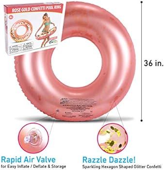 CoTa Global Inflatable Pool Float Tube Confetti 36 Inches Premium Swim Ring Heavy Duty Vinyl Flot... | Amazon (US)