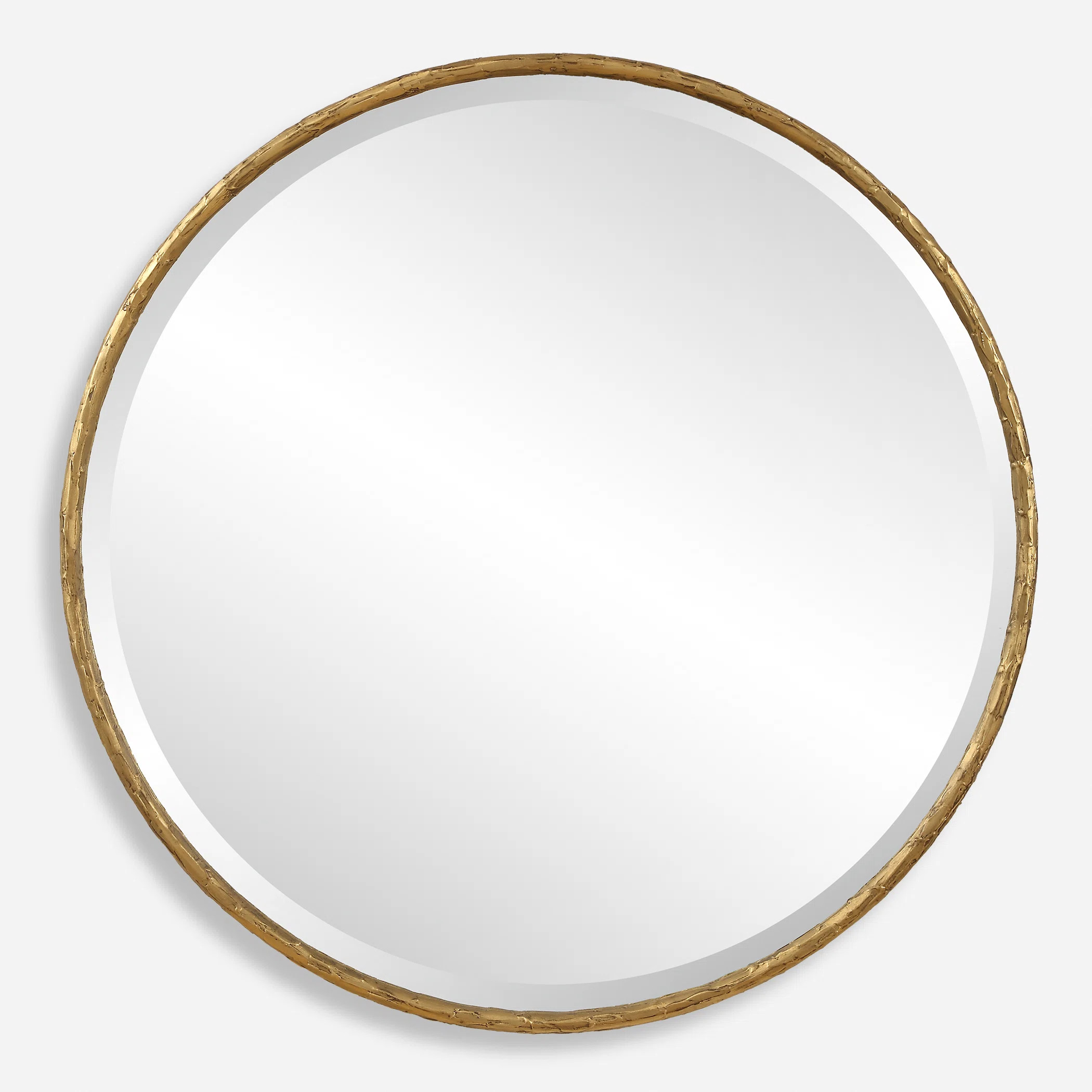 Mercer41 Hennix Aged Gold Round Mirror | Wayfair North America
