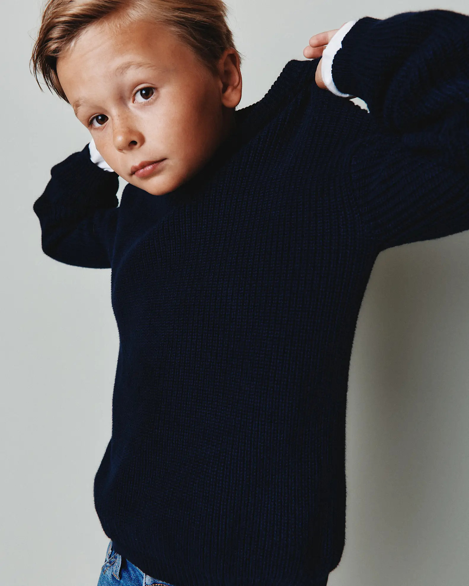 100% Organic Cotton Fisherman Tunic Sweater  in Navy | Quince
