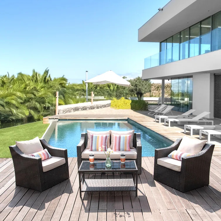 Kissner Polyethylene (PE) Wicker 4 - Person Seating Group | Wayfair North America