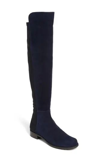 Women's Stuart Weitzman 5050 Over The Knee Leather Boot, Size 5 M - Blue | Nordstrom