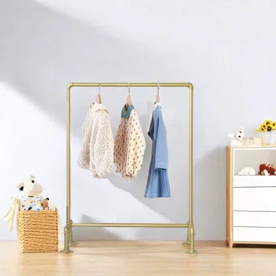 Kids Dress Up Storage Kids Costume Closet Kids Dress Up Wardrobe Open Hanging Armoire Closet For Toddler Costume Dresser Organizer Center, Gold | Wayfair North America