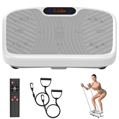 Vibration Plate Exercise Machine, 200 Adjustable Speed Levels, 450 Lbs Capacity, Ideal for Vibration Plate for Lymphatic Drainage, Weight Loss & Whole - Body Workout(White) | Amazon (US)