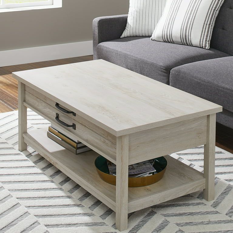 Better Homes & Gardens Modern Farmhouse Rectangle Lift Top Coffee Table, Rustic White | Walmart (US)