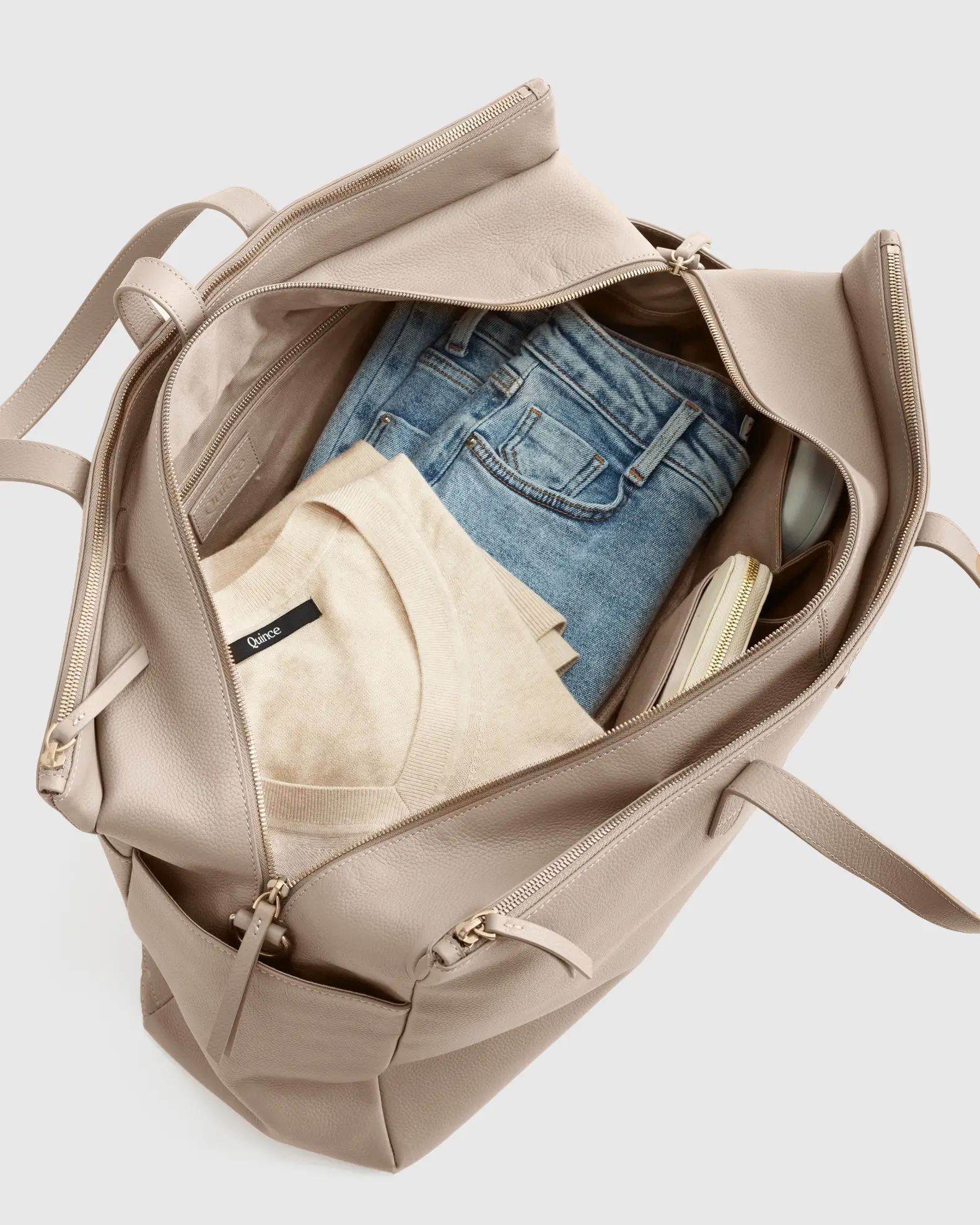 Italian Leather Triple Compartment Weekender | Quince
