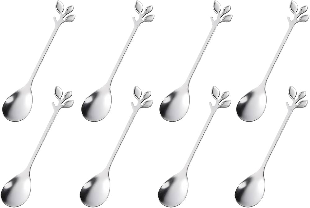 Cucharas de café expreso de acero inoxidable plateado, vajilla de cubiertos, cucharaditas de pos... | Amazon (US)