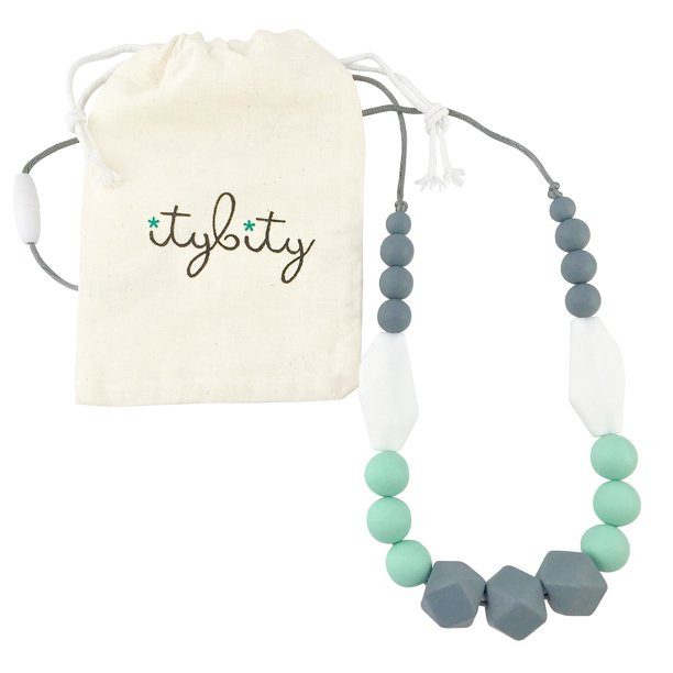 Baby Teething Necklace for Mom, Silicone Teething Beads, 100% BPA Free (Gray, Mint, White, Gray) | Walmart (US)