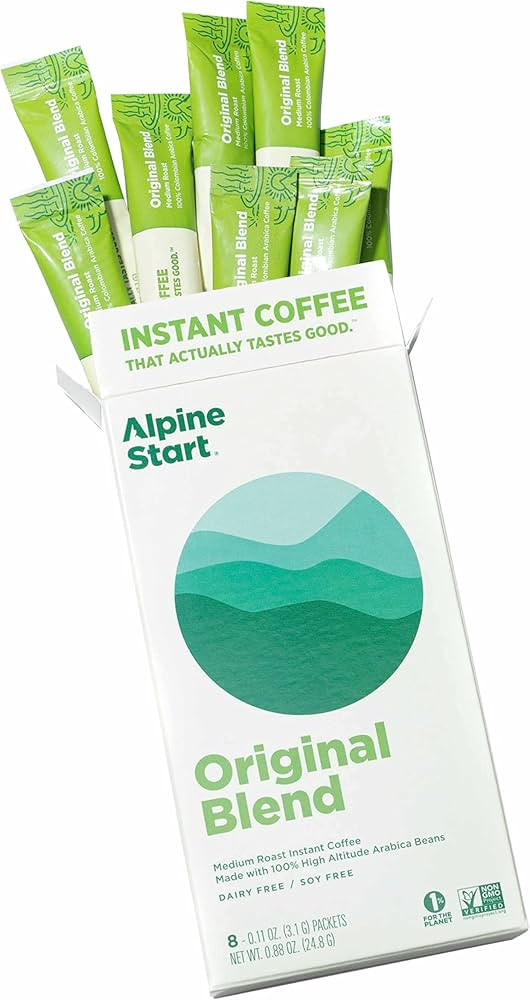 Alpine Start Premium Instant Coffee, Medium Roast Original Blend Arabica Coffee, Dairy, Soy & Glu... | Amazon (US)
