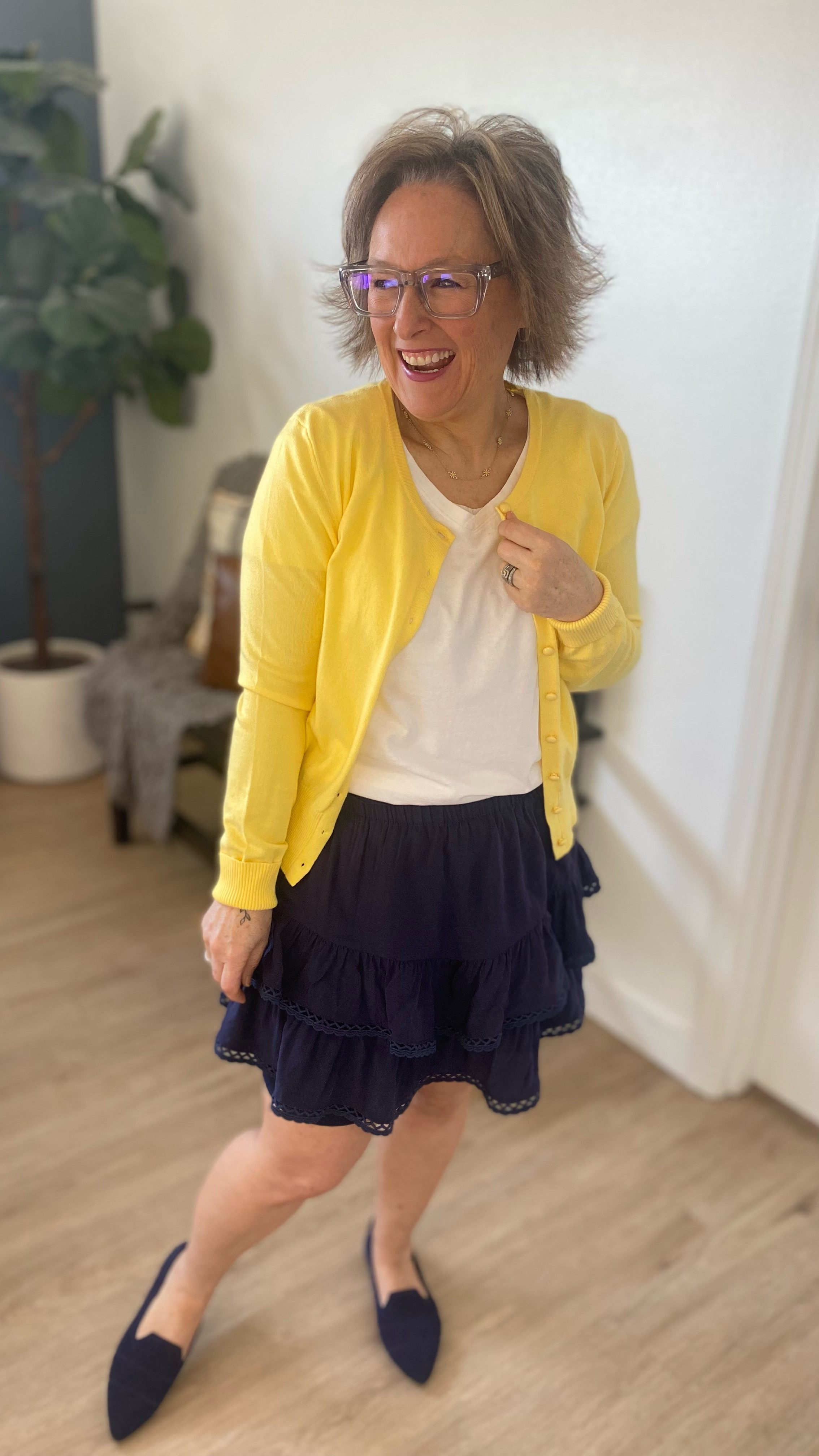 Ruffle Skort styled with Cardi and High collar jacket!

#spring #curvy

#LTKSeasonal #LTKMidsize #LTKPetite
