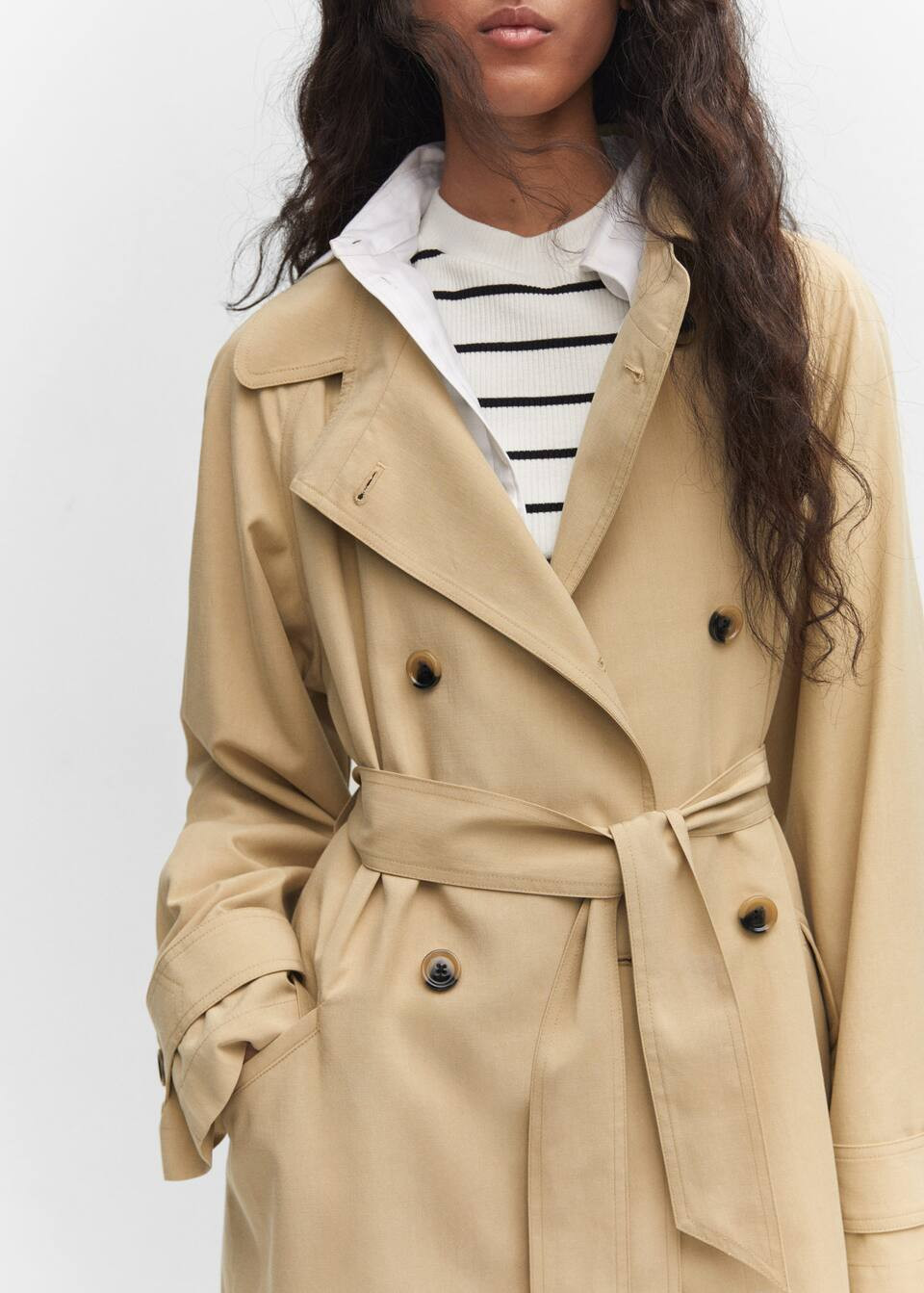 Fluid tencel trench coat | MANGO (UK)