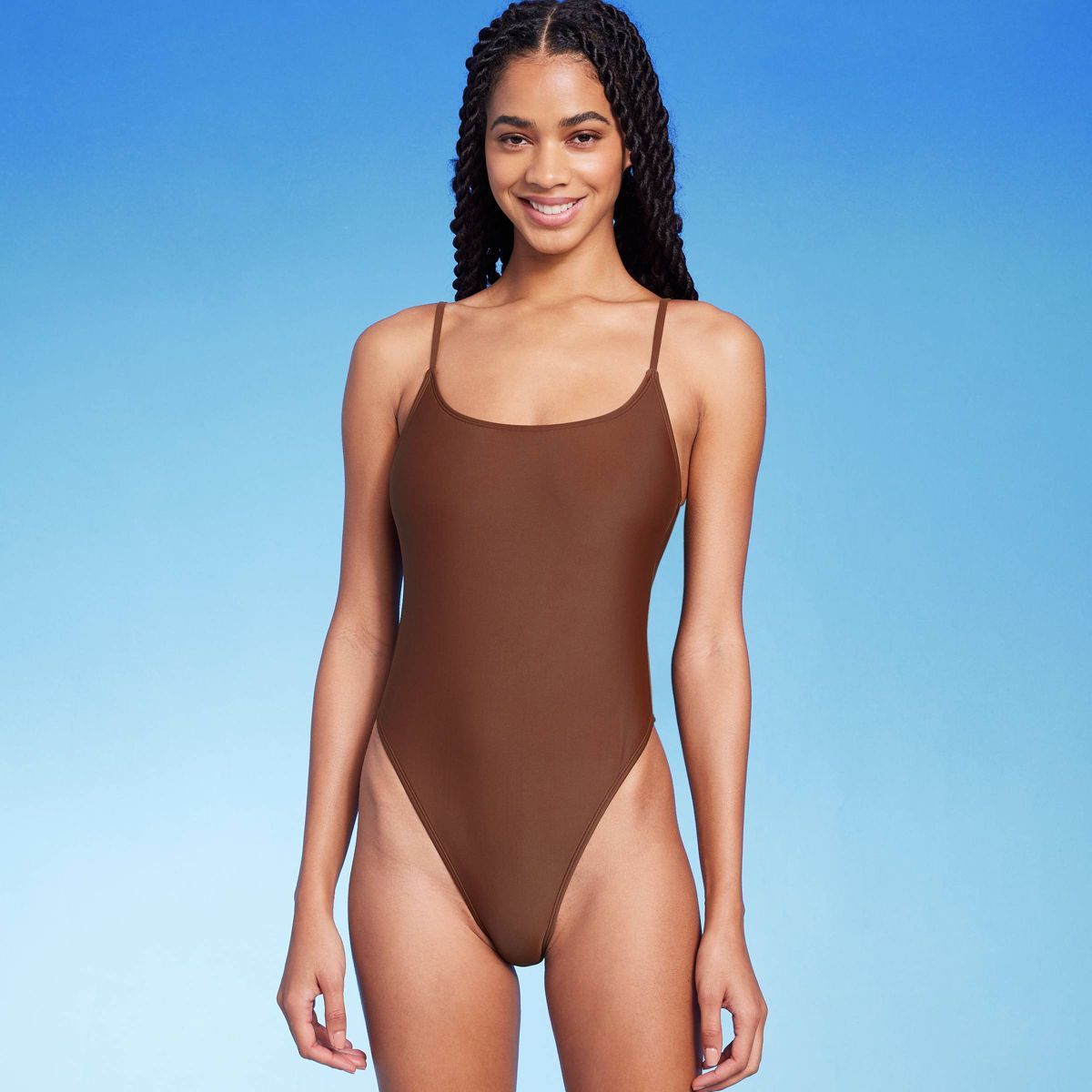 Women's High Leg Cheeky Scoop Back One Piece Swimsuit - Wild Fable™ | Target