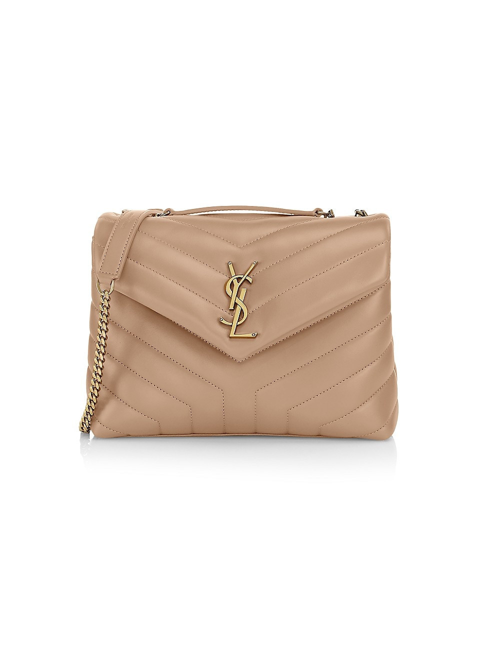 Women's Loulou Small Shoulder Bag in Quilted Leather - Dark Beige | Saks Fifth Avenue