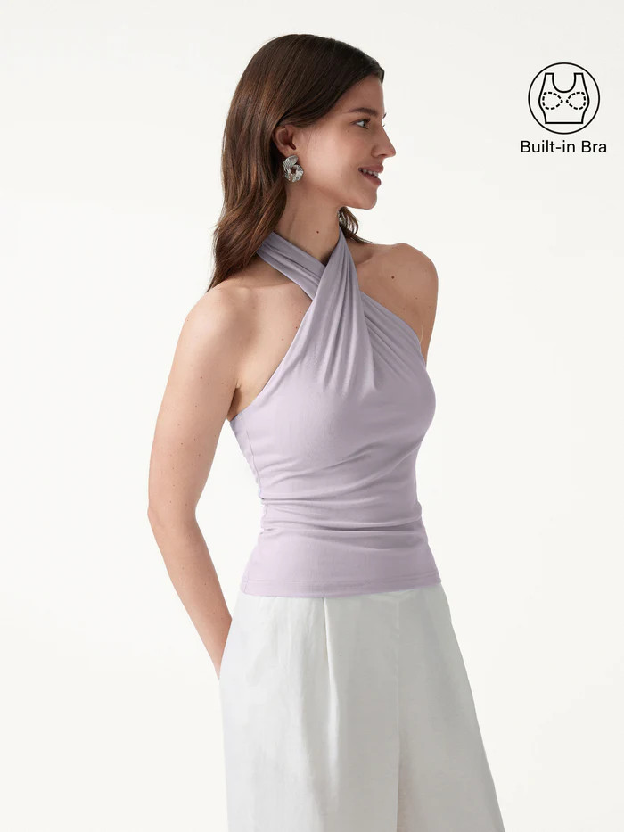Criss Cross Halter Neck Going-Out Bra Top | OGLmove