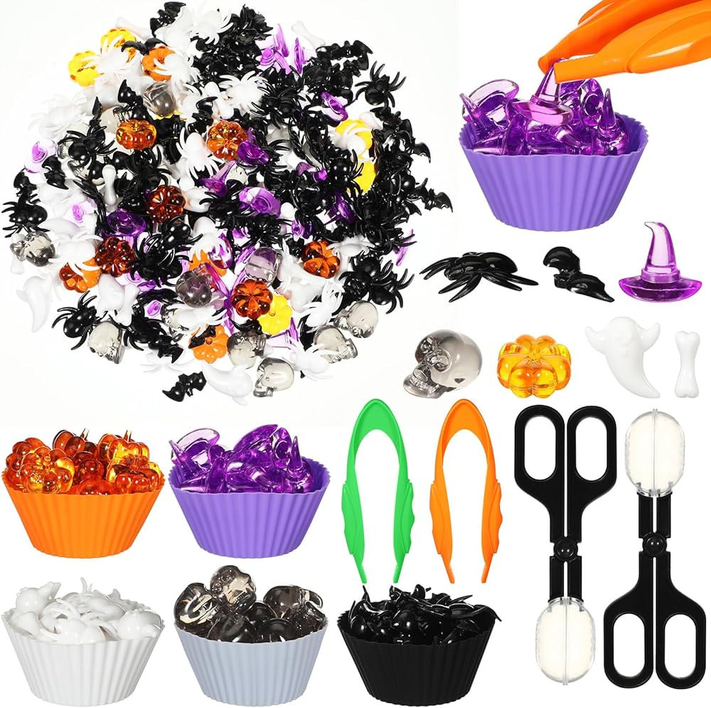 Jenaai 154 Pcs Halloween Fine Motor Toys Counting Sorting Sensory Bin Fillers 2 Kids Tweezers 140... | Amazon (US)