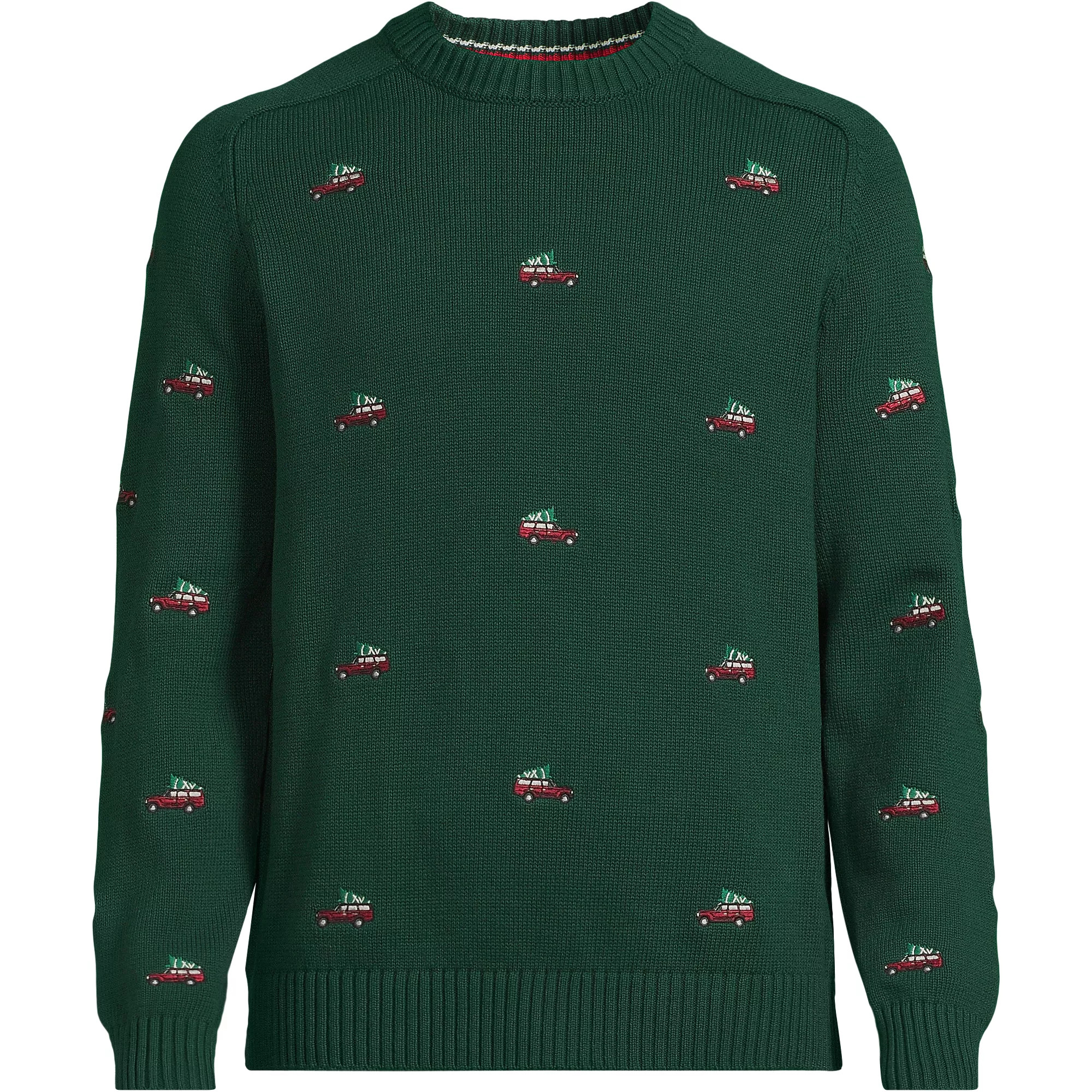 Men's Long Sleeve Drifter Holiday Roads Crewneck Sweater | Lands' End (US)