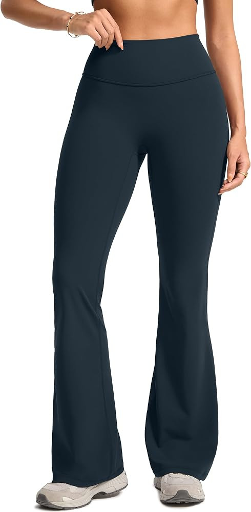 Womens High Waist No Front Seam Scrunch Butt Flare Leggings Workouts 31 Inches V-Back Bootcut Gym... | Amazon (US)