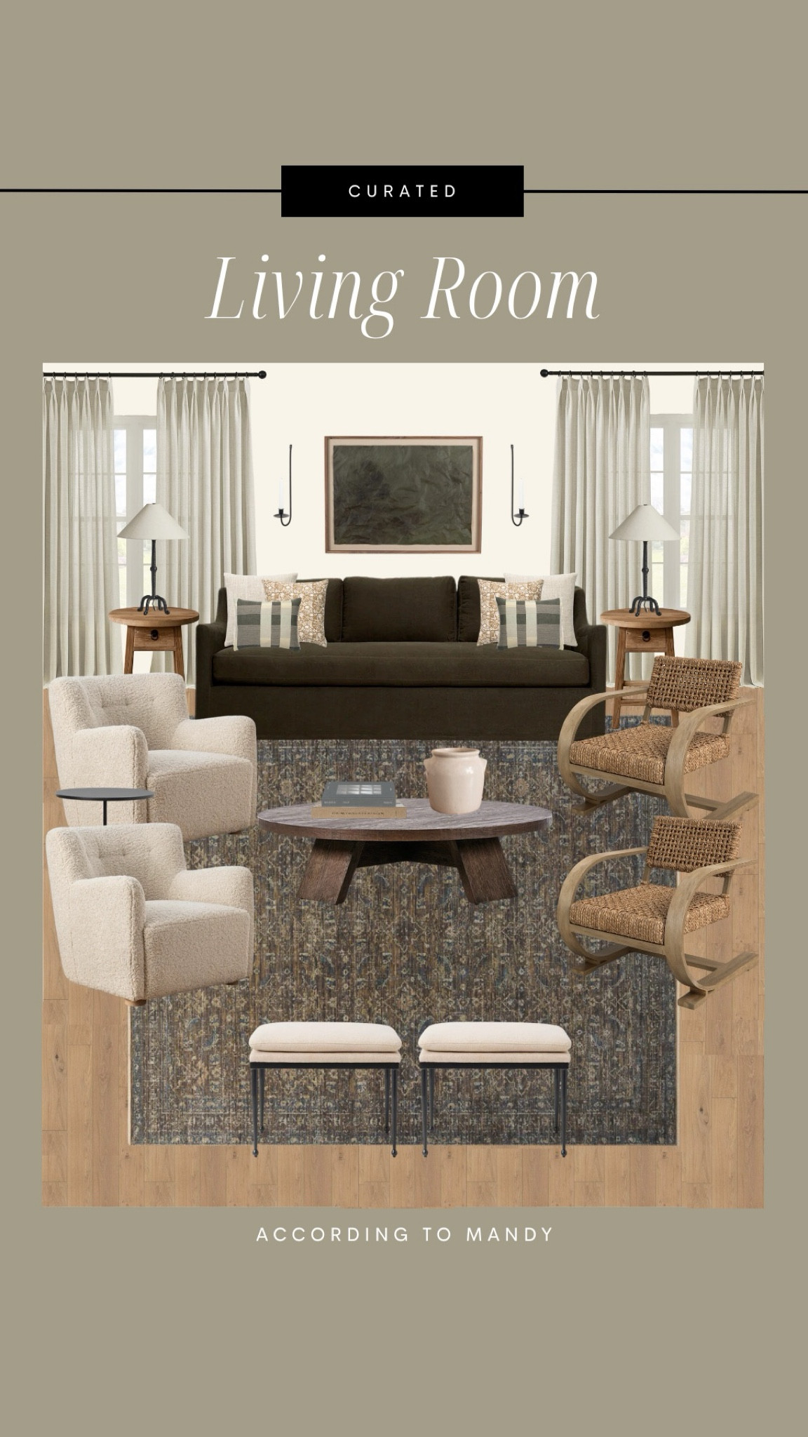 Curated Living Room!

living room moodboard, earthy living room design, moody living room, amber interiors, transitional rustic design, rustic home design, rattan chair, home design, living room design inspo 

#LTKHome #LTKStyleTip