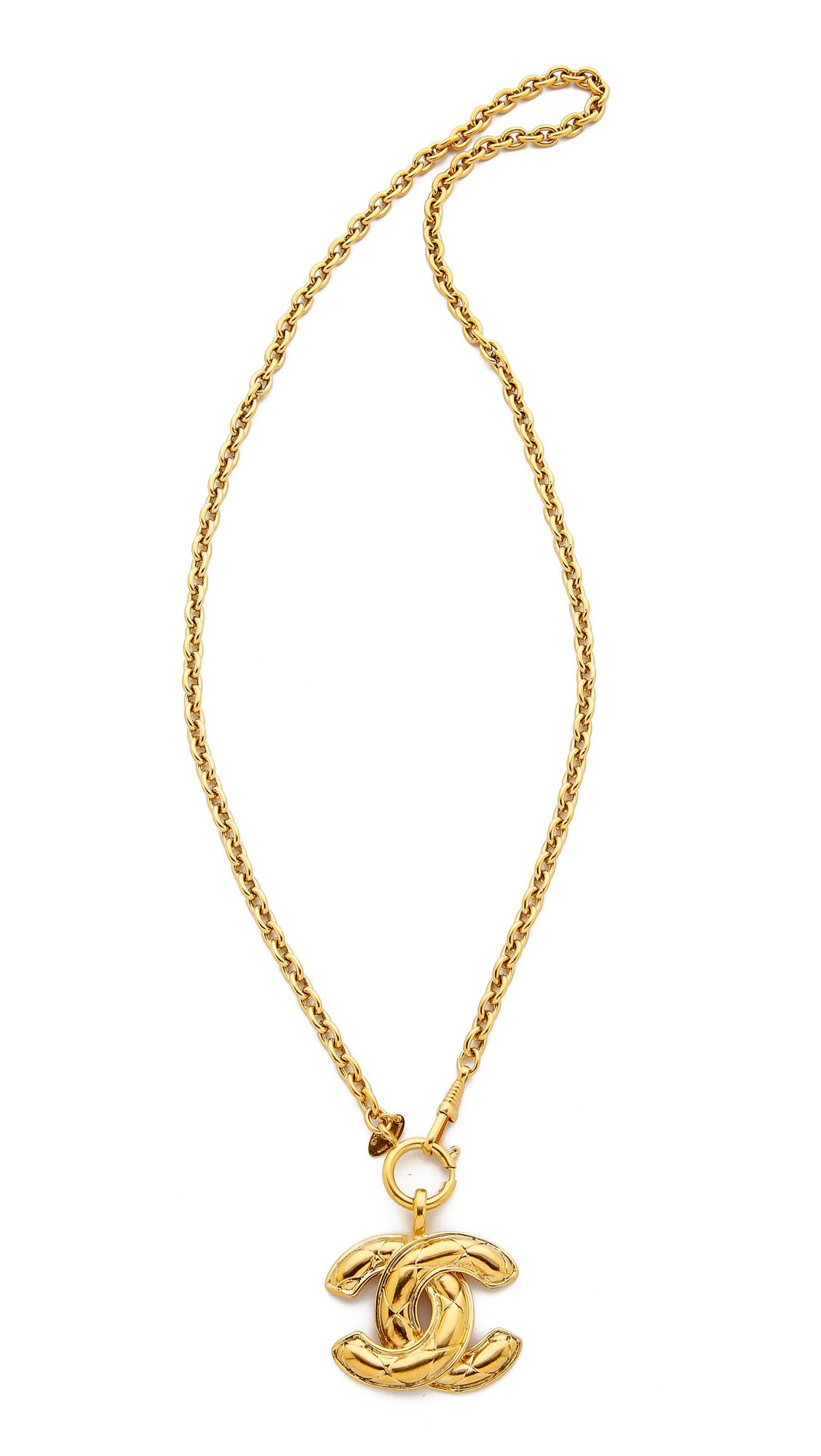 What Goes Around Comes Around Vintage Chanel Quilted CC Necklace | Shopbop