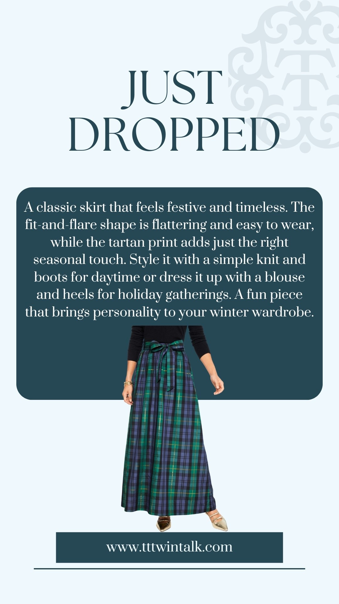 A classic skirt that feels festive and timeless. The fit-and-flare shape is flattering and easy to wear, while the tartan print adds just the right seasonal touch. Style it with a simple knit and boots for daytime or dress it up with a blouse and heels for holiday gatherings. A fun piece that brings personality to your winter wardrobe.

#LTKHoliday #LTKOver40 #LTKSeasonal