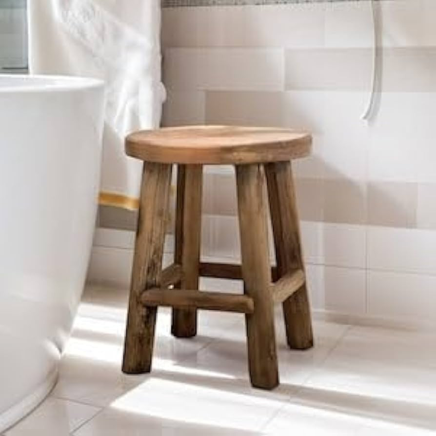 direfly Handcrafted Rustic Barnwood Stools, Vintage Wooden Stool, Farmhouse Decor, Rustic Primiti... | Amazon (US)