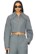 Kate Barton Specialty Denim Paneled Jacket in Grey Denim from Revolve.com | Revolve Clothing (Global)