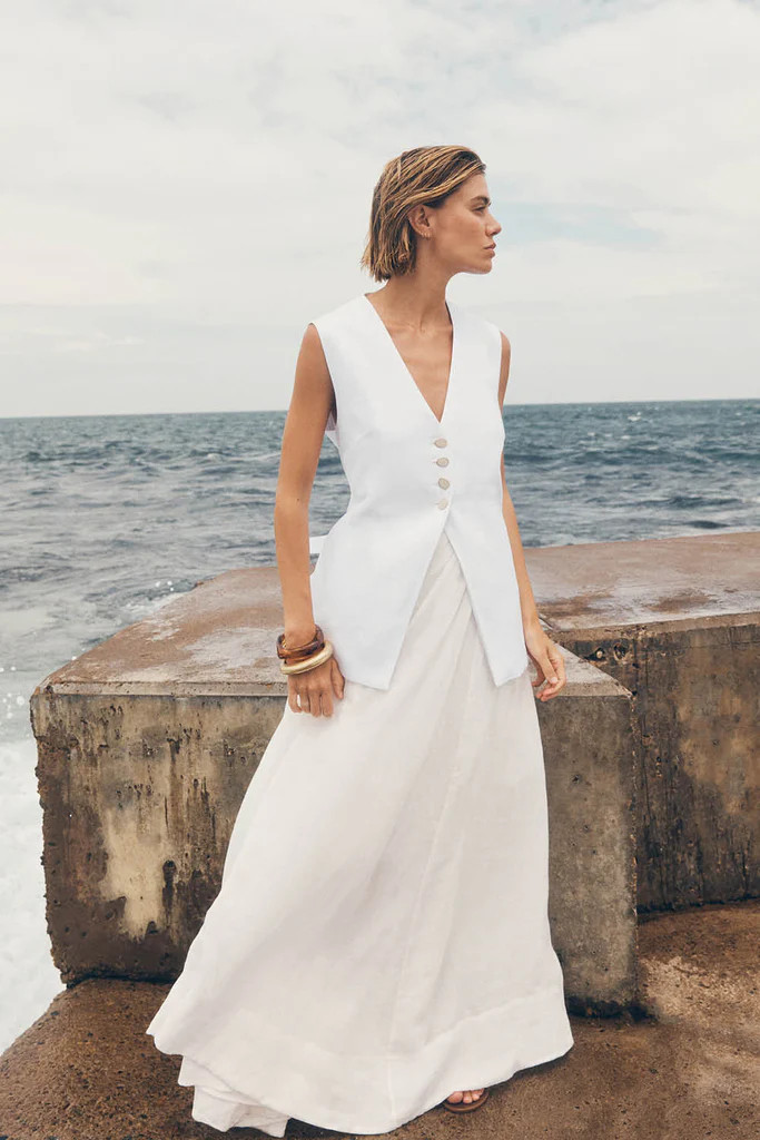 LAYNE WHITE RAMIE MAXI SKIRT | DISSH