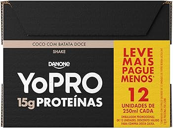 YoPRO, Pack Yopro Bebida Láctea Uht Coco com Batata Doce 15G de Proteínas 250 Ml -12 Unidades | Amazon (BR)