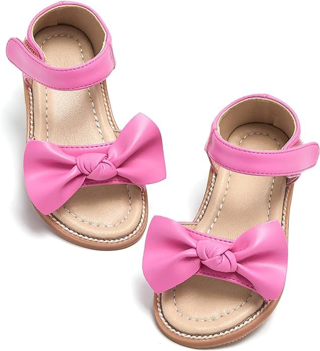 Felix & Flora Toddler Girls Sandals Soft Rubber Flats Summer Baby Flower Girl Shoes. | Amazon (US)