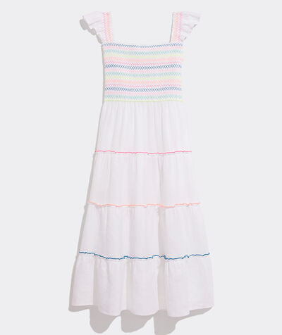 Flutter Sleeve Smocked Midi Dress | vineyard vines