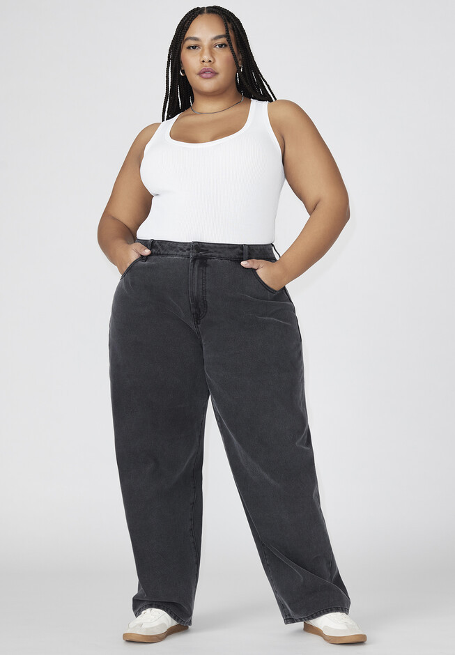 The Yvette Rigid Wide Jean | Eloquii