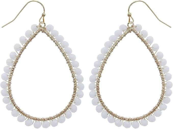 Bohemian Boho Teardrop Dangle Drop Earrings for Women – Delicate - Handcrafted Wire Wrapped Col... | Amazon (US)