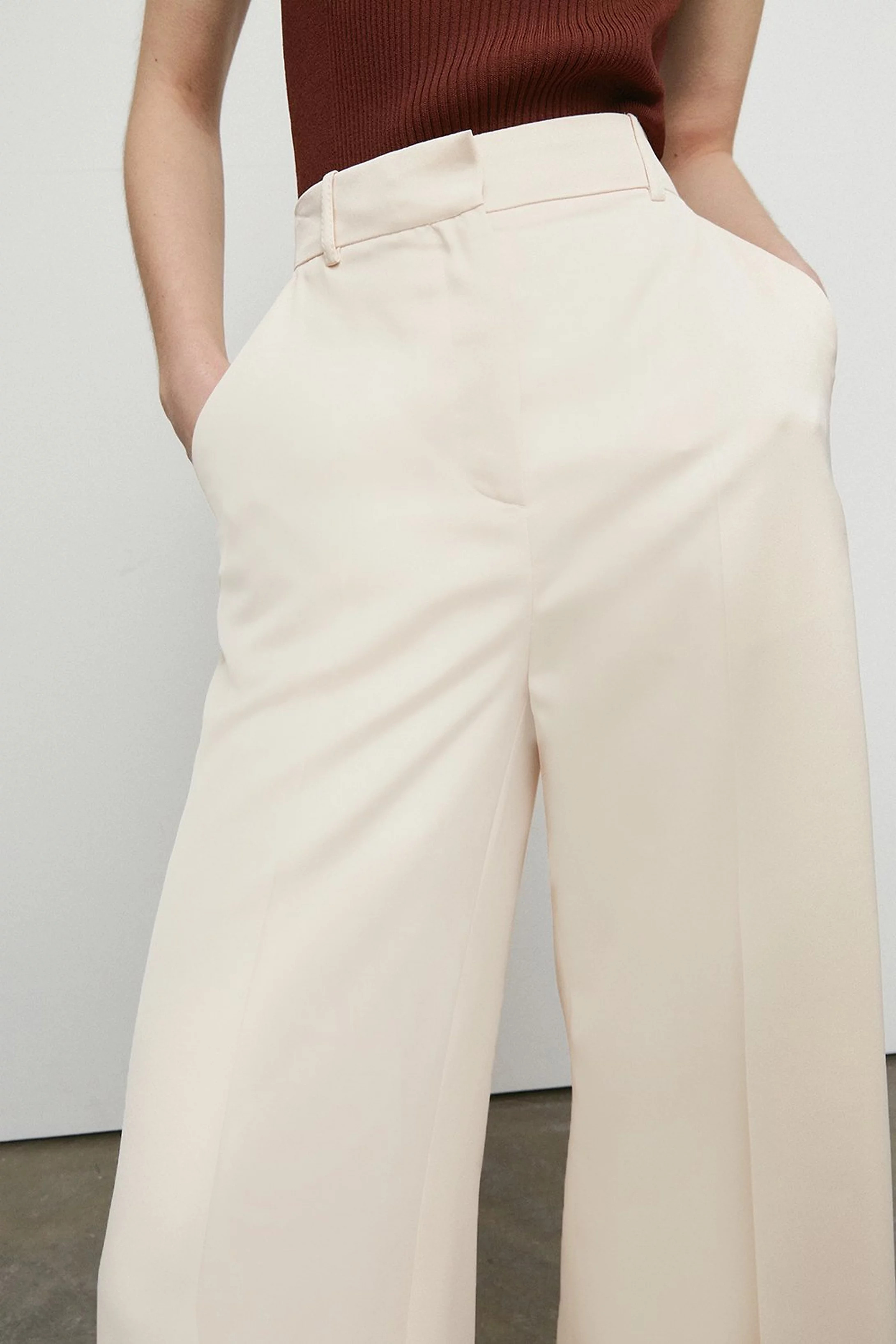 Satin Premium Wide Leg Trouser | Warehouse UK & IE