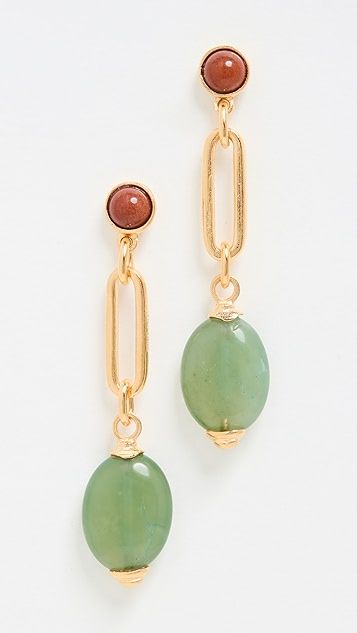 Gold Post Earrings with Multistones | Shopbop