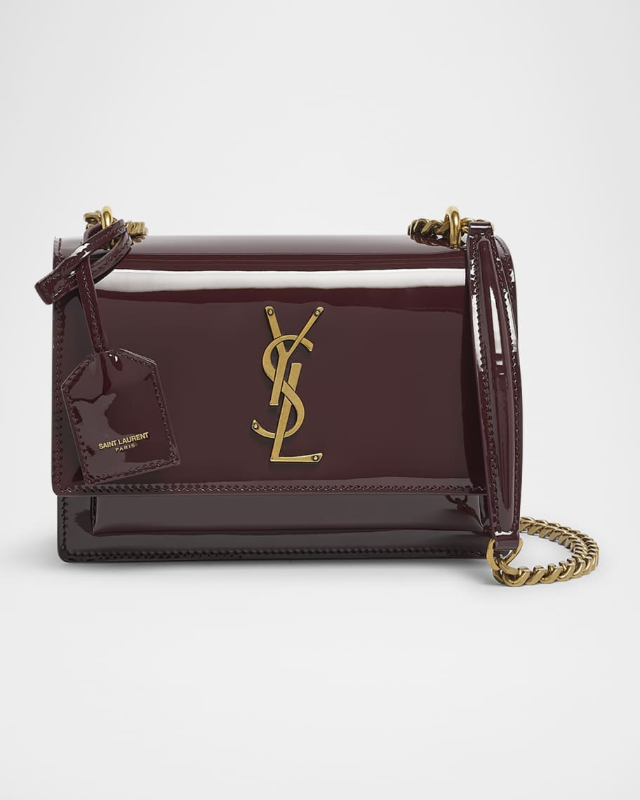 Saint Laurent Sunset Small YSL Crossbody Bag in Patent Leather | Neiman Marcus