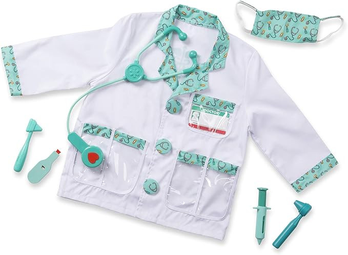 Melissa & Doug Doctor Role Play Dress-Up Set (7 pcs) - Pretend Play Costume And Kit With Stethosc... | Amazon (US)