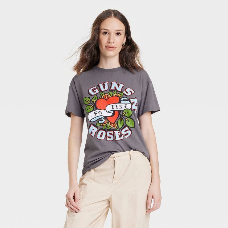 Women's Guns N' Roses So Fine Short Sleeve Graphic T-Shirt - Gray | Target