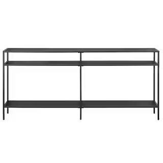 Meyer&Cross Sivil 64 in. Blackened Bronze Rectangle Metal Console Table with Metal Shelves AT0893 | The Home Depot